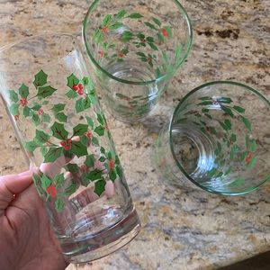 Set of 3 holiday cocktail glasses